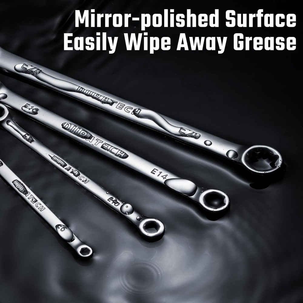 DURATECH 4-Piece E-Torx Wrench Set, Double Box End CR-V Silver
