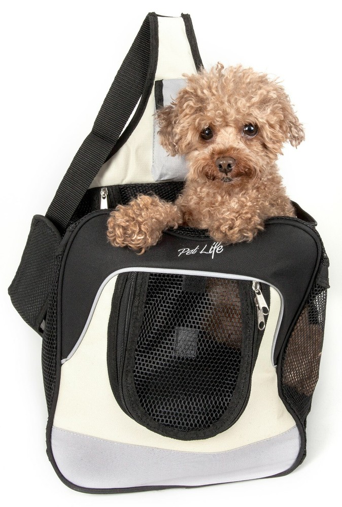 Pet Life Single Strap Over-The-Shoulder Navigation Hands Free Backpack Carrier