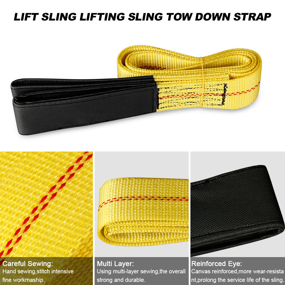 2Pc 6'x2" Nylon Web Lifting Tow Strap 3000 Lbs Load Capacity & 9000 Lbs Breaking
