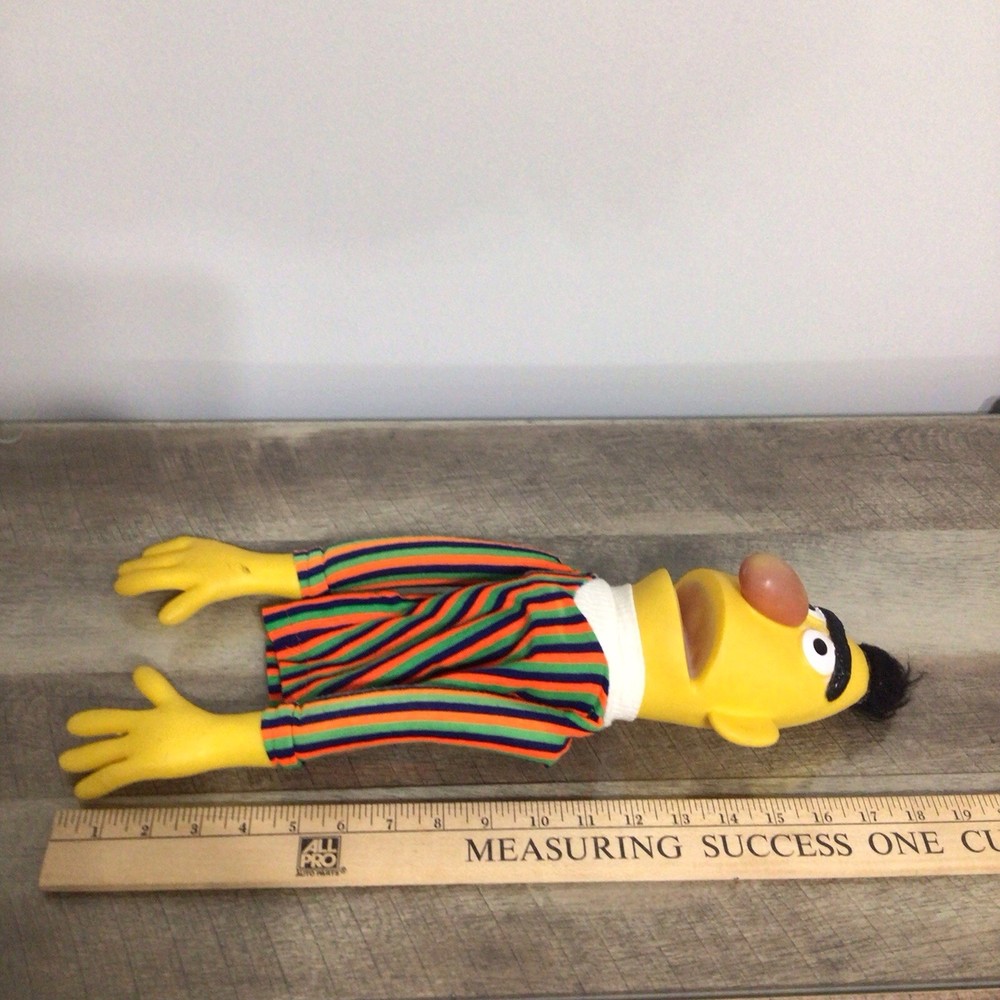 Vintage Sesame Street Bert Hand Puppet Muppets Rubber Cloth ~ ISSUES