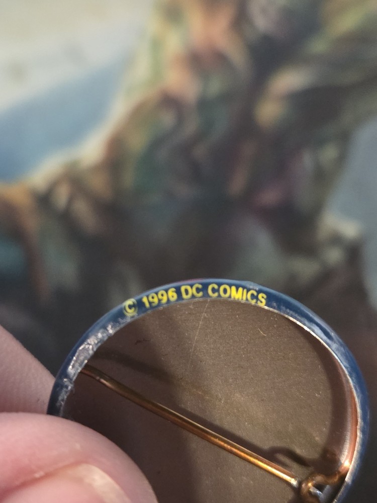 Superman S Logo Pin Button 1996 Vintage