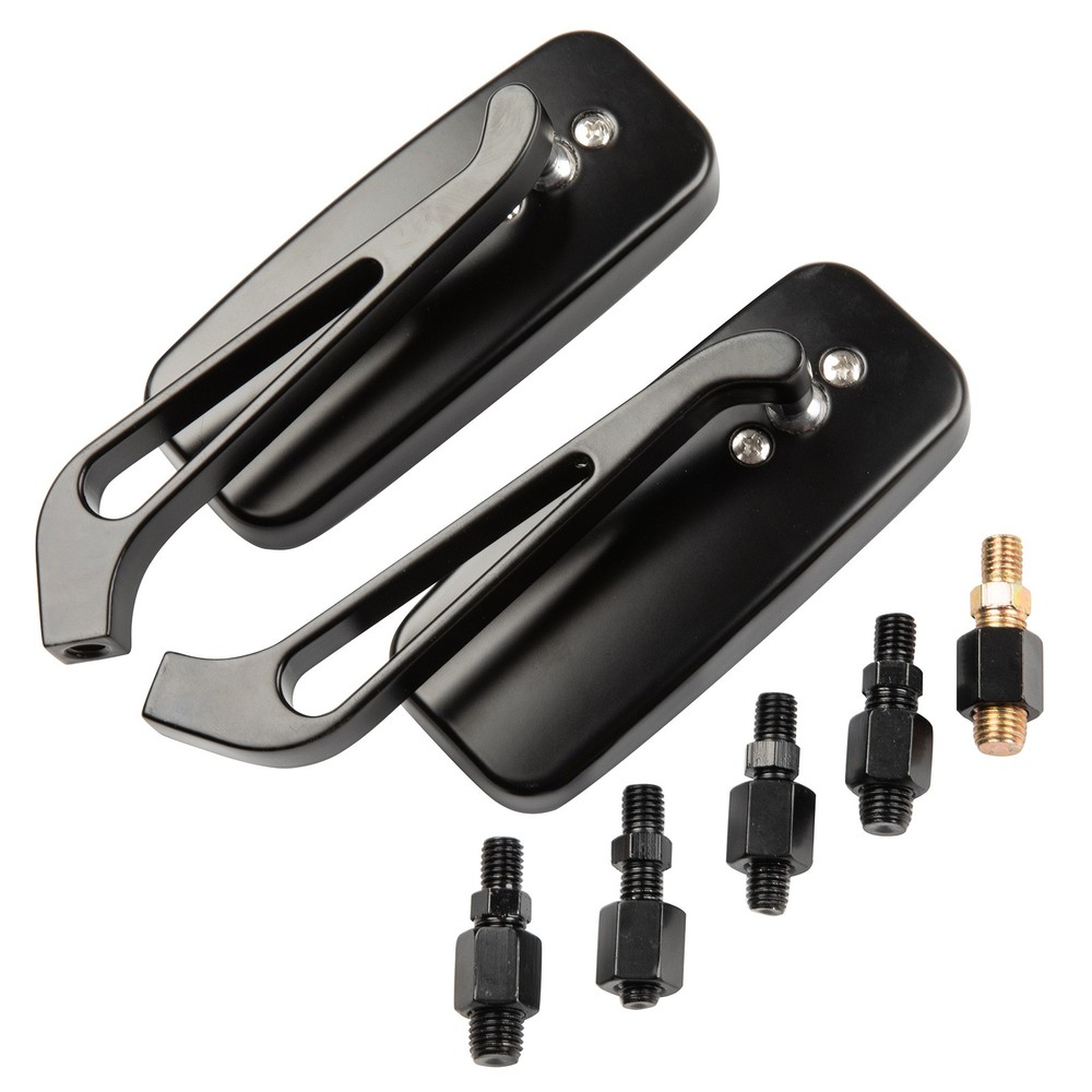 Black US Rectangular Motorcycle Rear View Side Mirrors For Harley Davidson V-Rod