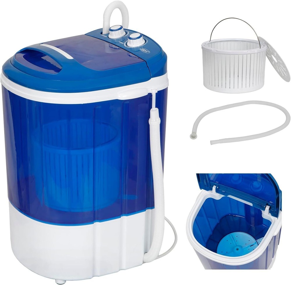 Portable Mini Washing Machine Semi-Automatic Compact Cloth Washer Spinner Blue