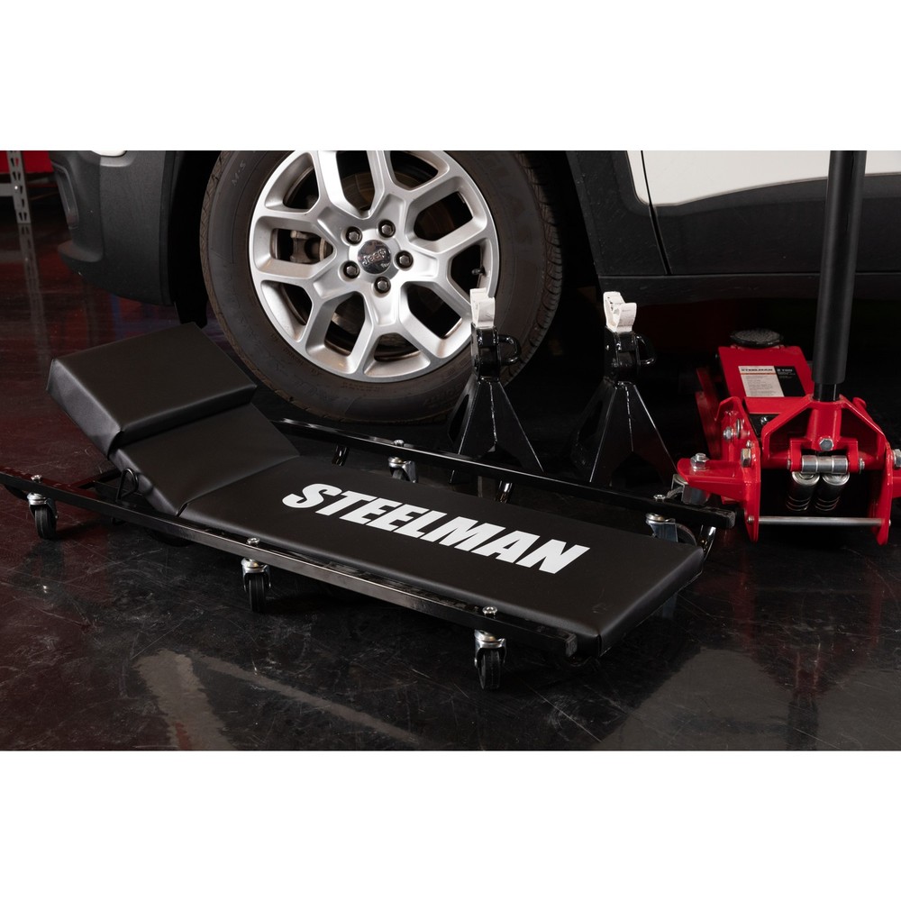 Steelman Heavy-Duty Low Profile Rolling Creeper with Adjustable Headrest 61029