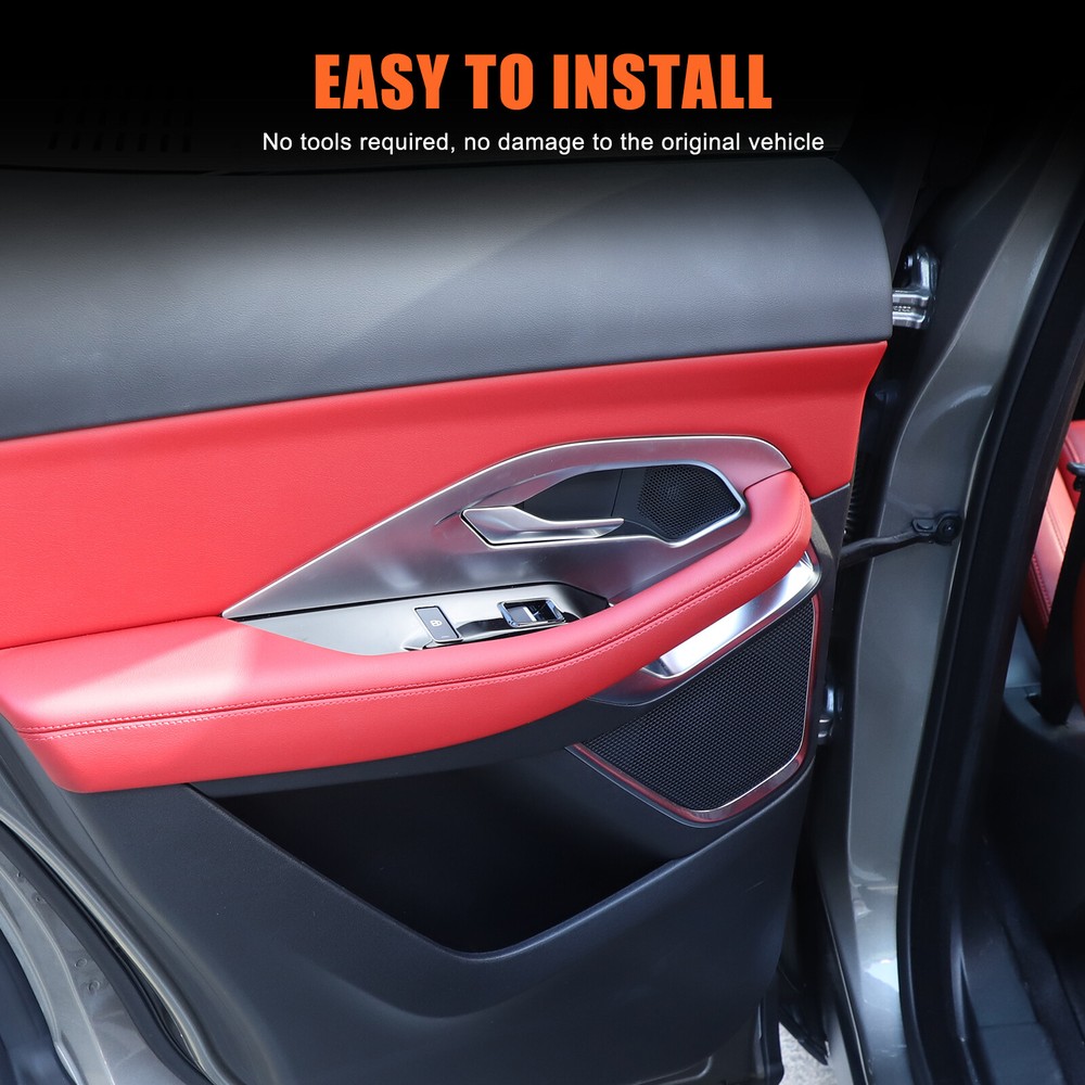ABS Silver Chrome Inner Door Handle Lock Frame Trim For Jaguar E-PACE 2018-2023