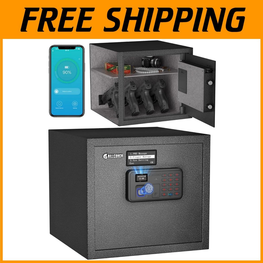 Secure Handgun Safe with Multiple Unlock Options