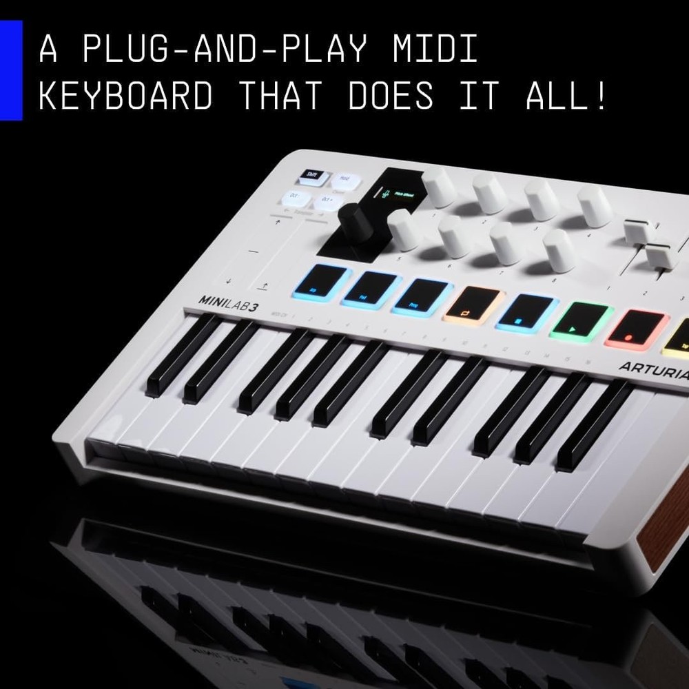 Arturia MiniLab 3 25-Key USB MIDI Controller – White