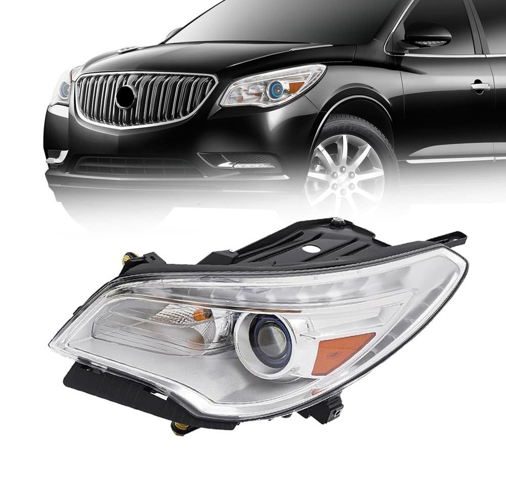 2013-2017 Enclave HID 车头灯左发球杆黑色透明镜头带 LED DRL