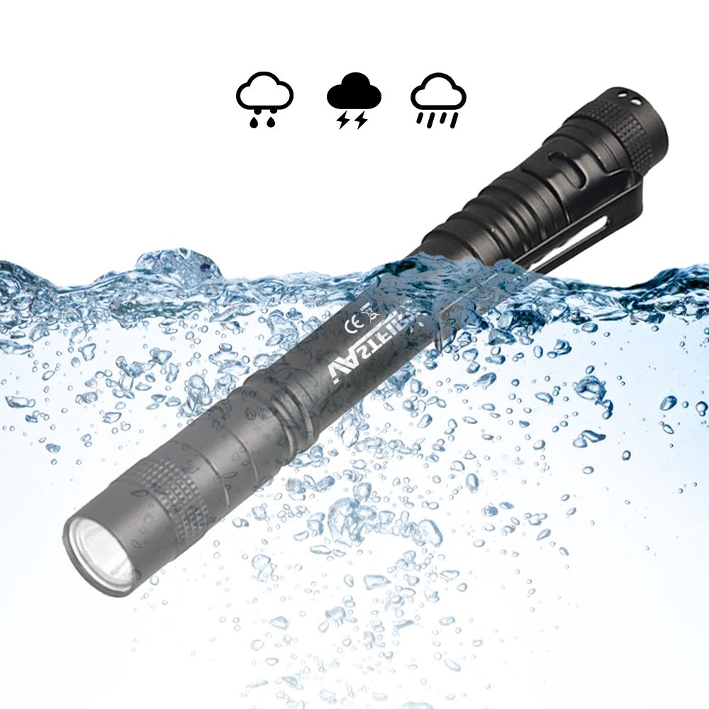 5X Mini Camping Light LED Flashlight Small Clip Penlight Pocket Torch