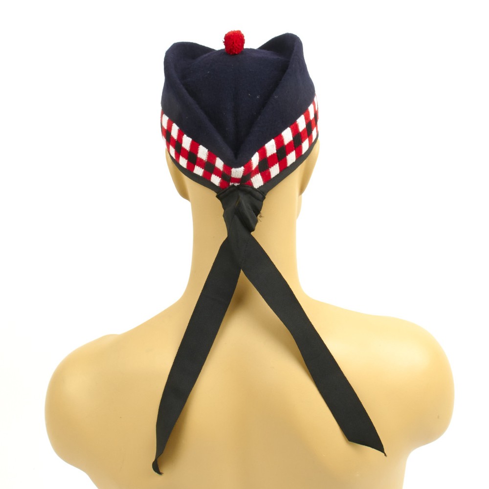 British Glengarry Checker Board Side Cap- Size 7 (56 cm)