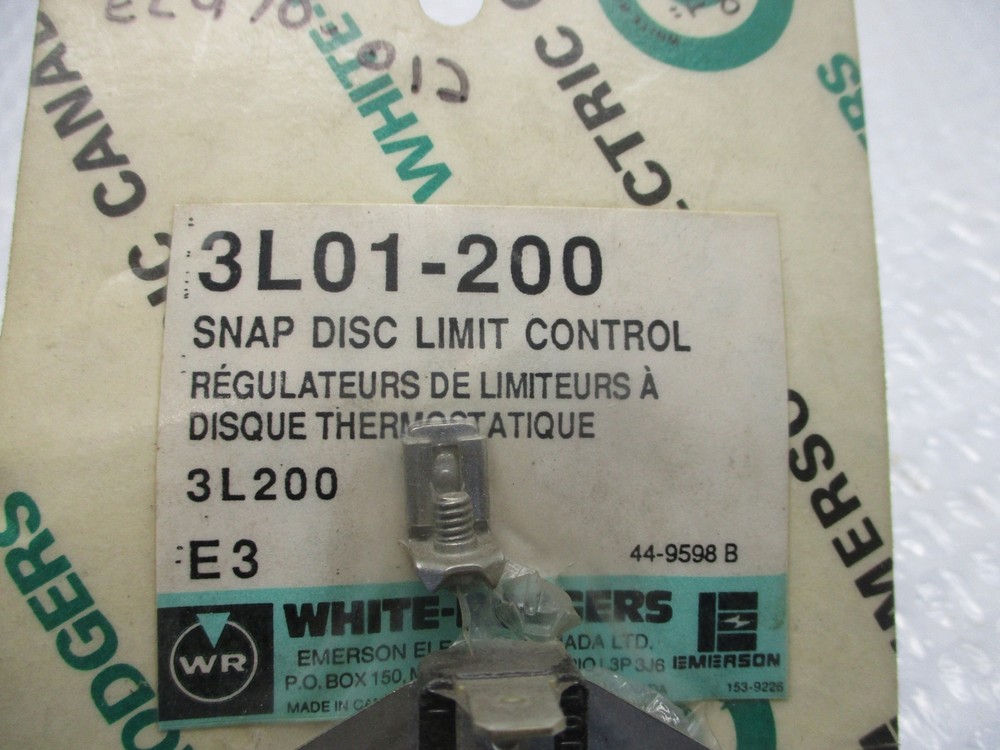 WHITE RODGERS 3L01-200 SNAP DISC FAN CONTROL NSMP