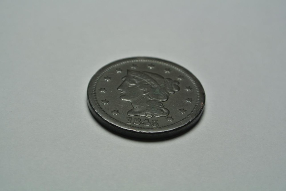 1845 Braided Hair Large Cent, Fine Condition - C4976