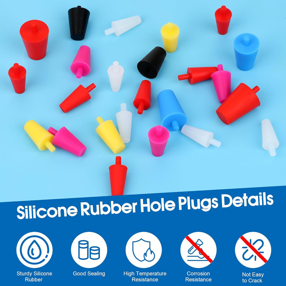 75 PCS Lab Rubber Stoppers Coldairsoap Water Table Hole Plugs 7 Multiple Sizes