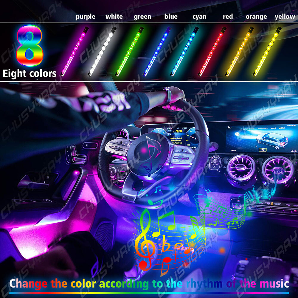 4Pcs RGB PC Case LED Strip Computer Light Bar PC Game Light With remote control