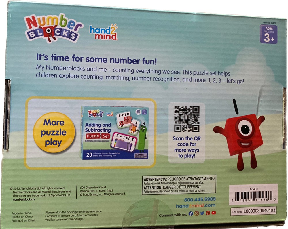 Hand2mind Number blocks Counting Puzzle Set NEW 3+