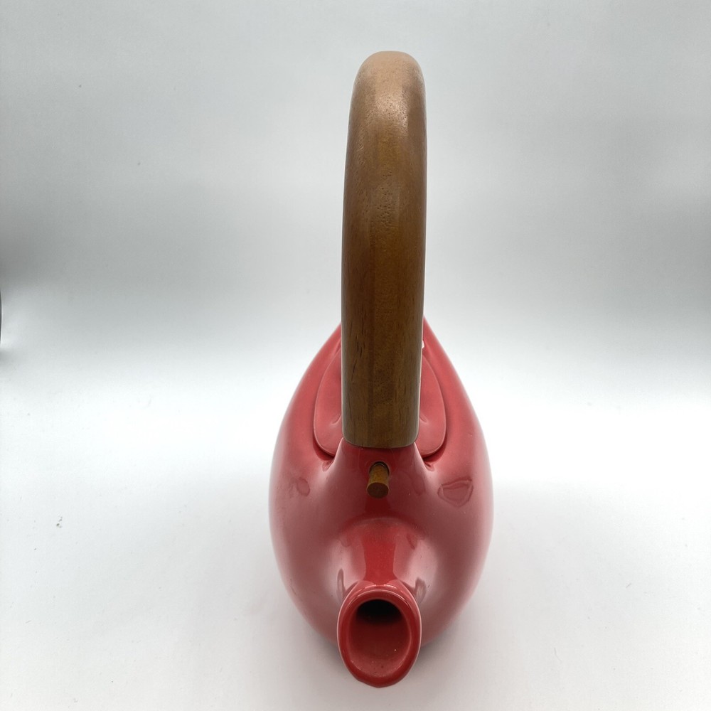 Teapot Red Envelope Red Chinese Ceramic Wood Handle 20 Oz Hanging Diffuser Peg
