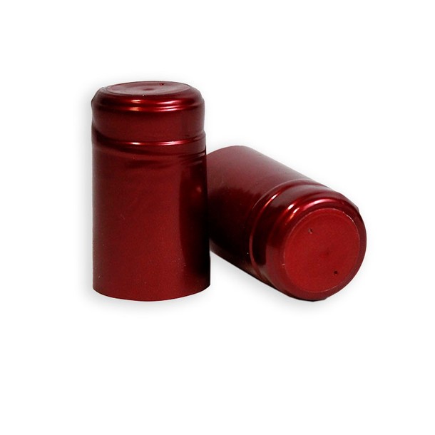 LD Carlson Metallic Solid Ruby Red PVC Shrink Capsules (500 Bulk)