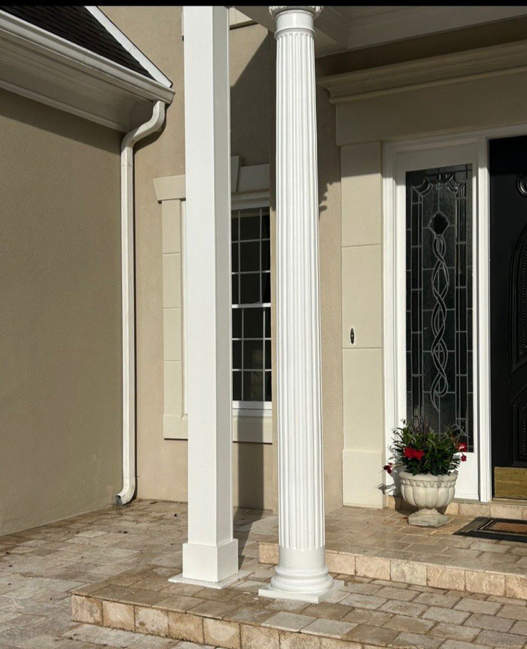 Pair Fluted Porch Columns w/ Base – Exterior Architectural Columns
