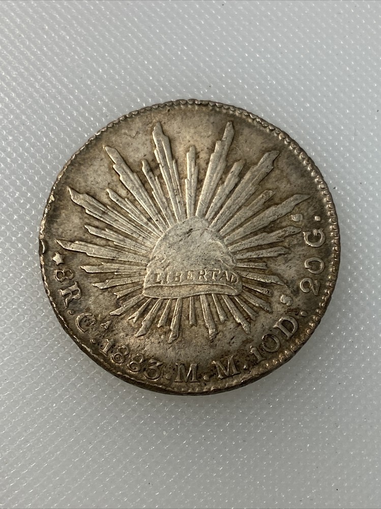 1883 ca mexico 8 reales great condition