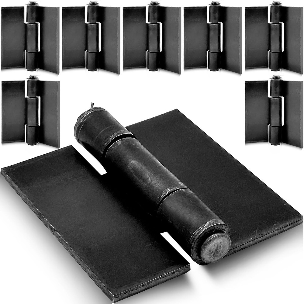 8 Pack Heavy Duty Weldable Hinges 5 mm Thick Solid Steel Butt Weld On Hinges ...