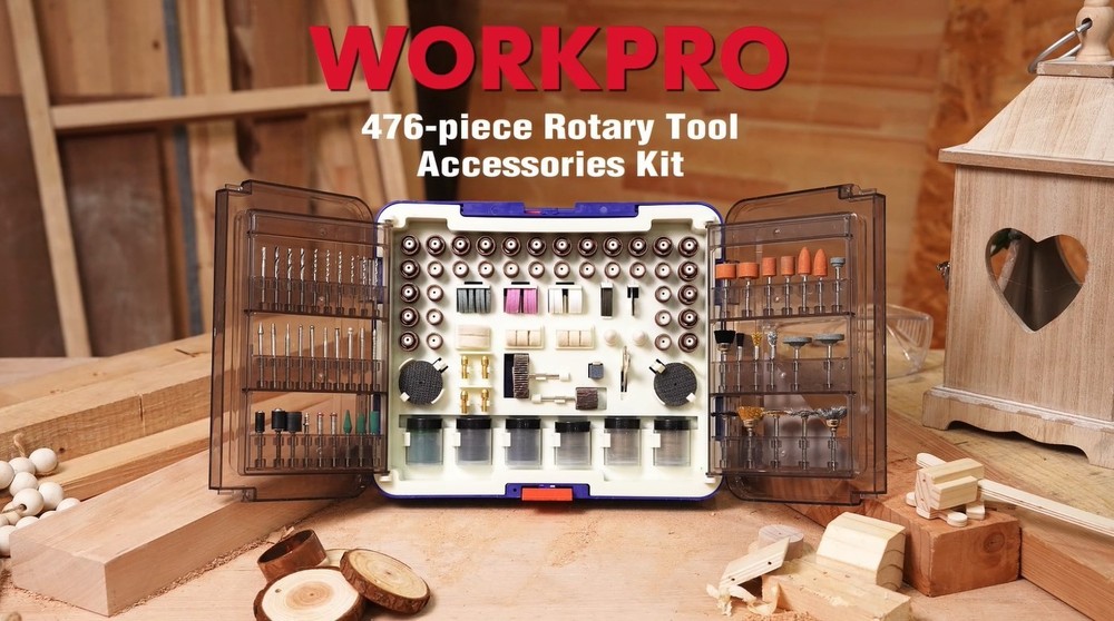 476PCS Rotary Tool Accessories Kit - Bits for Cutting, Sanding, Grinding, Carvin