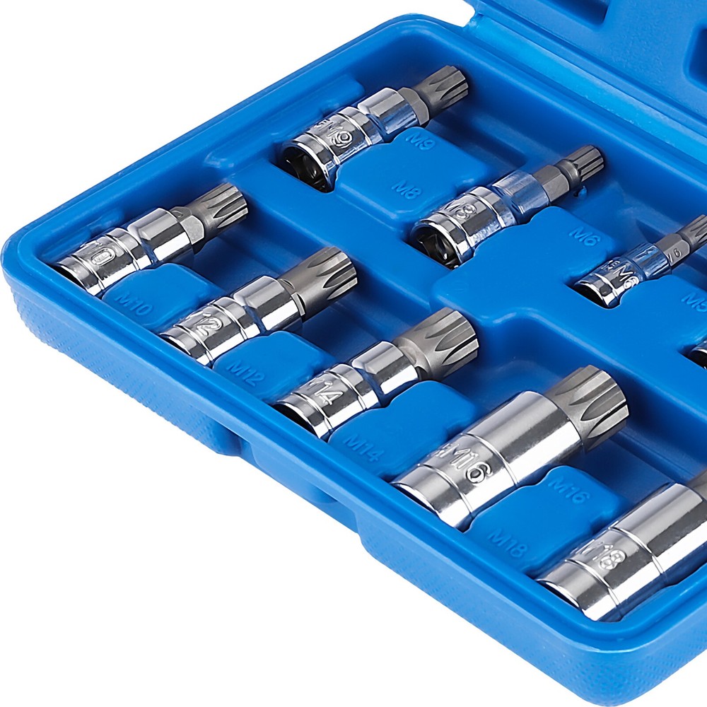 Triple Square Triple Square Spline Bit Socket kit 12 Points with Carrying Case