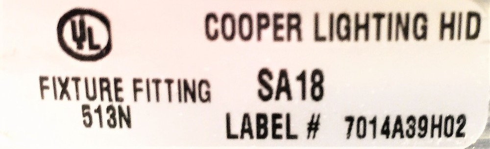 COOPER LIGHTING Fixture Fitting SA18 NOS