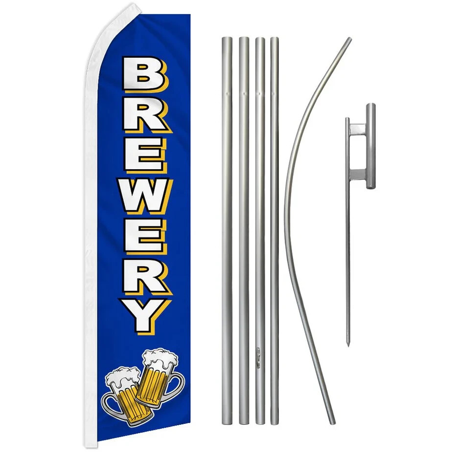 Brewery Swooper Advertising Flag & Pole Kit