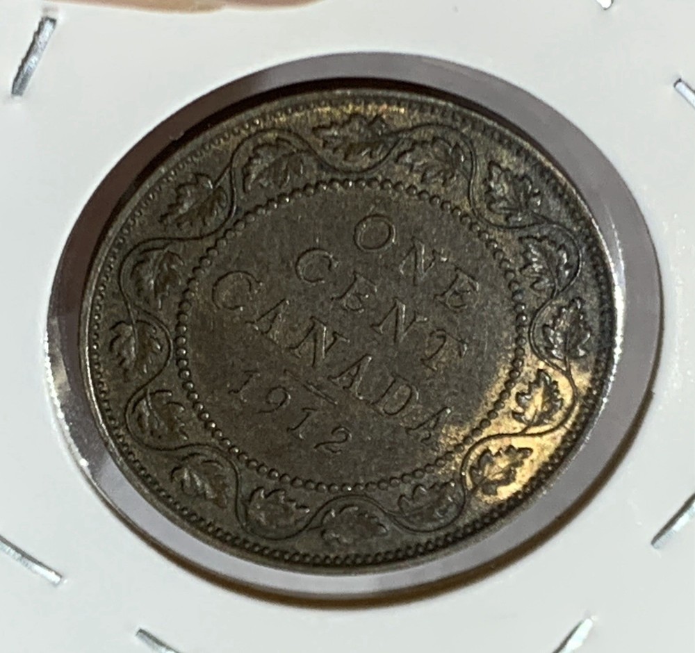 1912 CANADA ONE CENT COPPER COIN, AU
