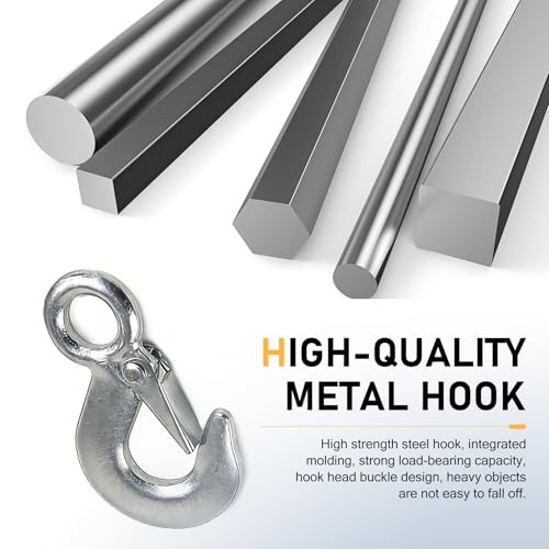 2" x 20ft Trailer Boat Winch Strap with Hook, Nylon Solid Upgrade Winch Strap