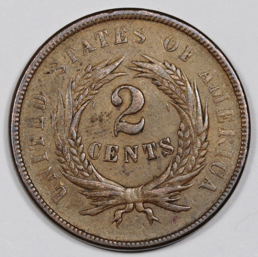 1865 2 Cent Piece. XF. 209754