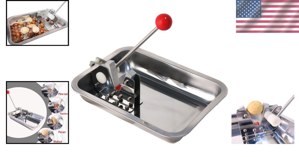 Mechanical Nut Cracker Walnut Pecan Hazelnut Stainless Steel Tray