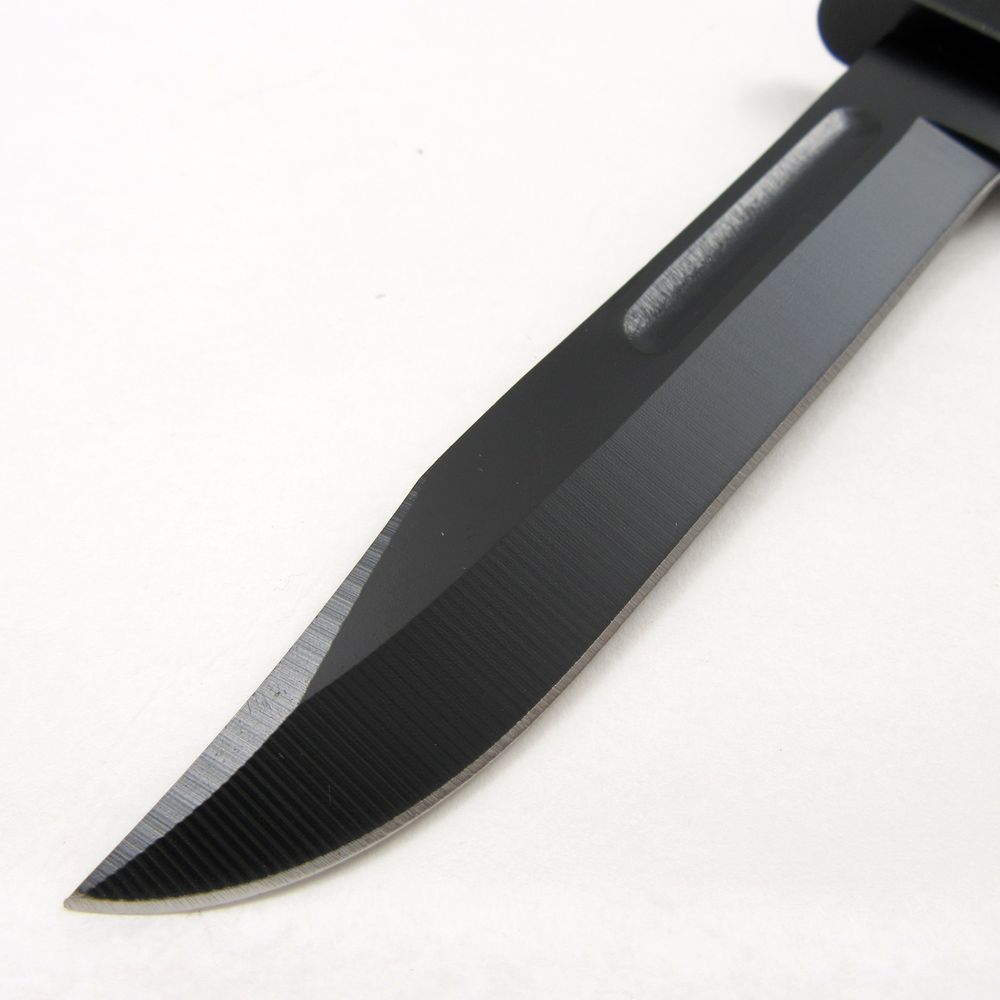 FIXED-BLADE SURVIVAL KNIFE | 7.5" Small Black Rubber Handle Tactical Combat EDC