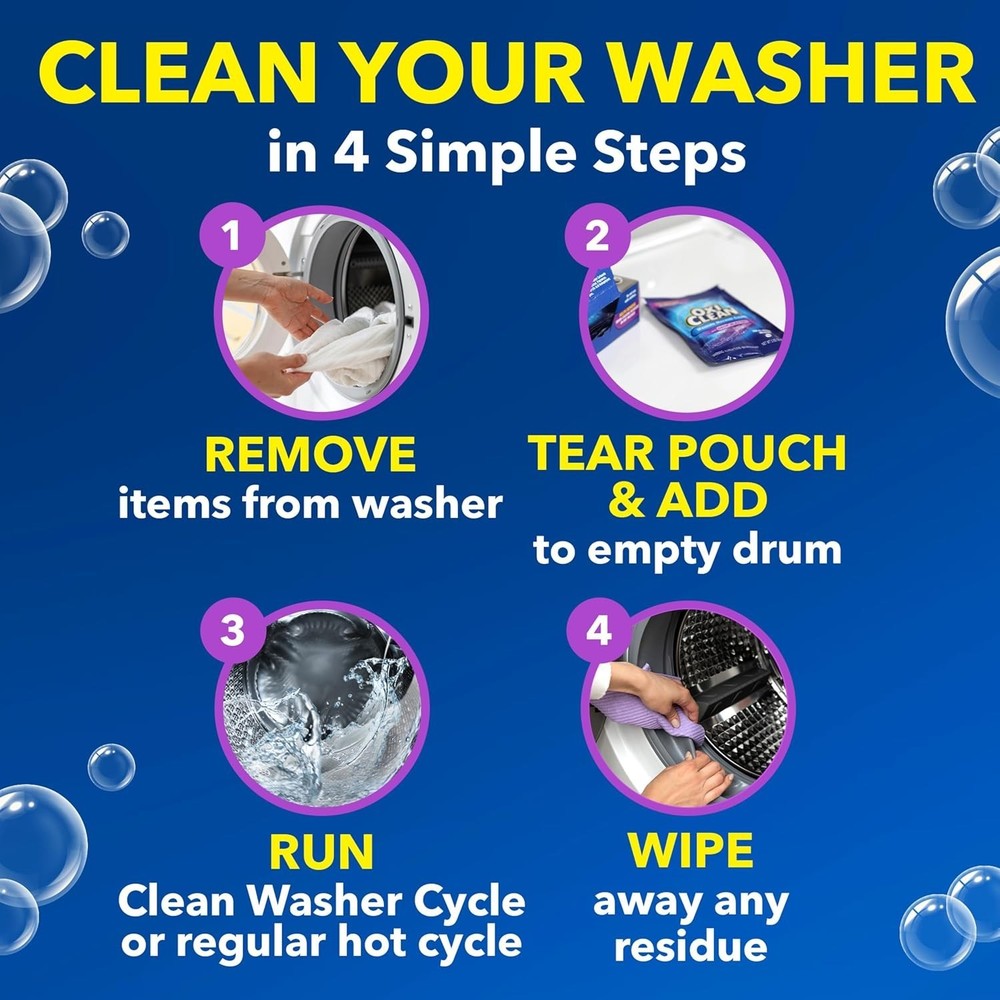 Washing Machine Cleaner with Odor Blasters, 4 Count
