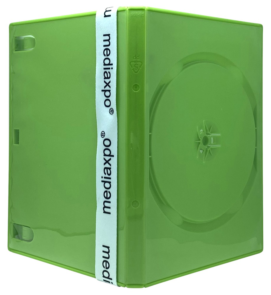 10 STANDARD Solid Green Color Single DVD Cases & 100 OPP Bags