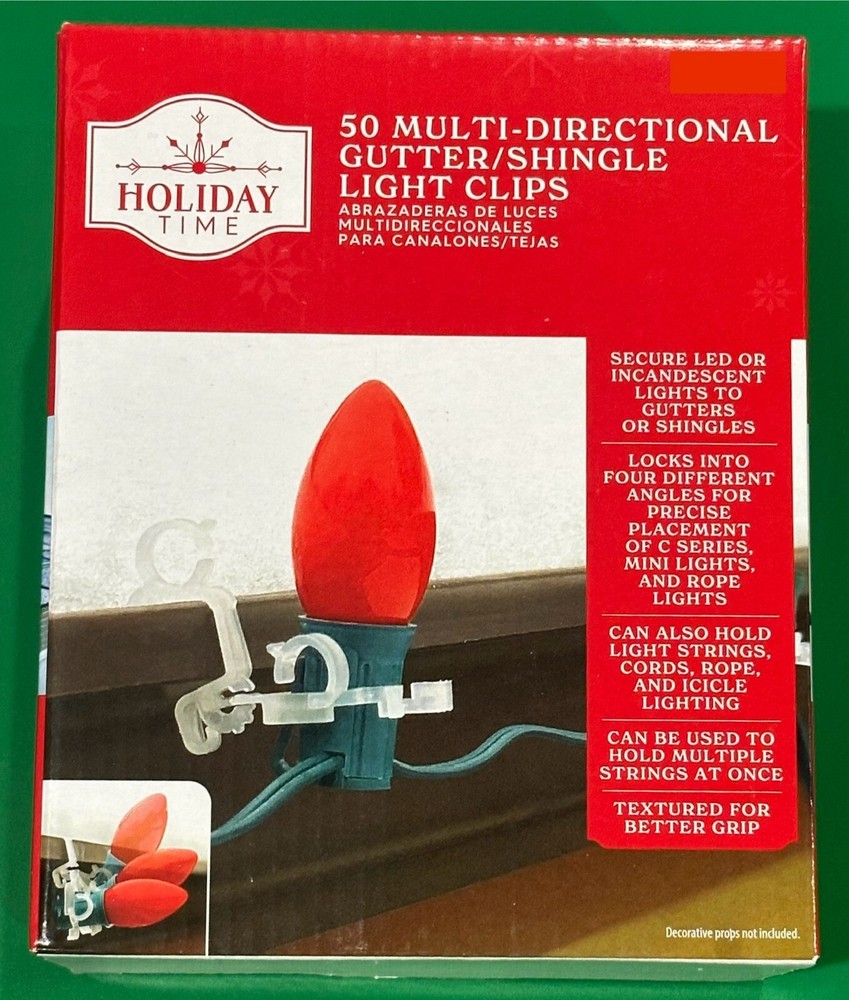 Holiday Time 50 Multi-Directional Gutter/Shingle Light Clips