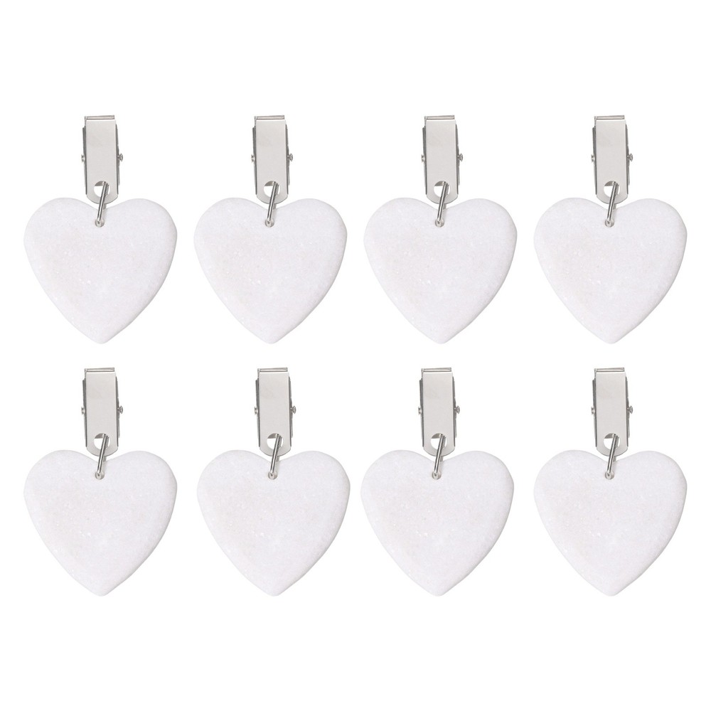 8Pcs Tablecloth Weights, Heart Shape Tablecloth Pendant 5x5cm, White