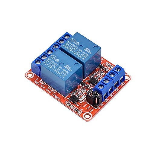 [2-Pack] DC 12V Relay Module 2-Channel Relay Switch with Optocoupler 2CH-12V-2