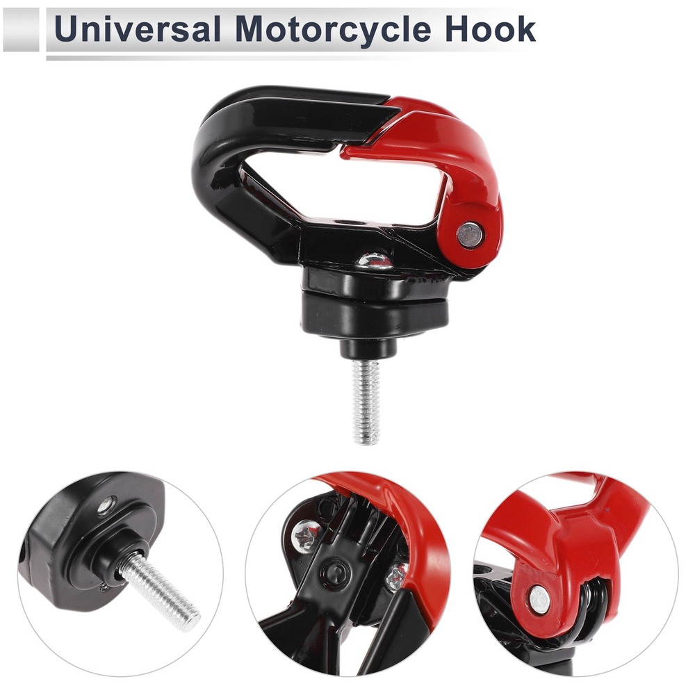 Open-Closed Butterfly Hook Double Motorcycle Hook 1pc Black Red