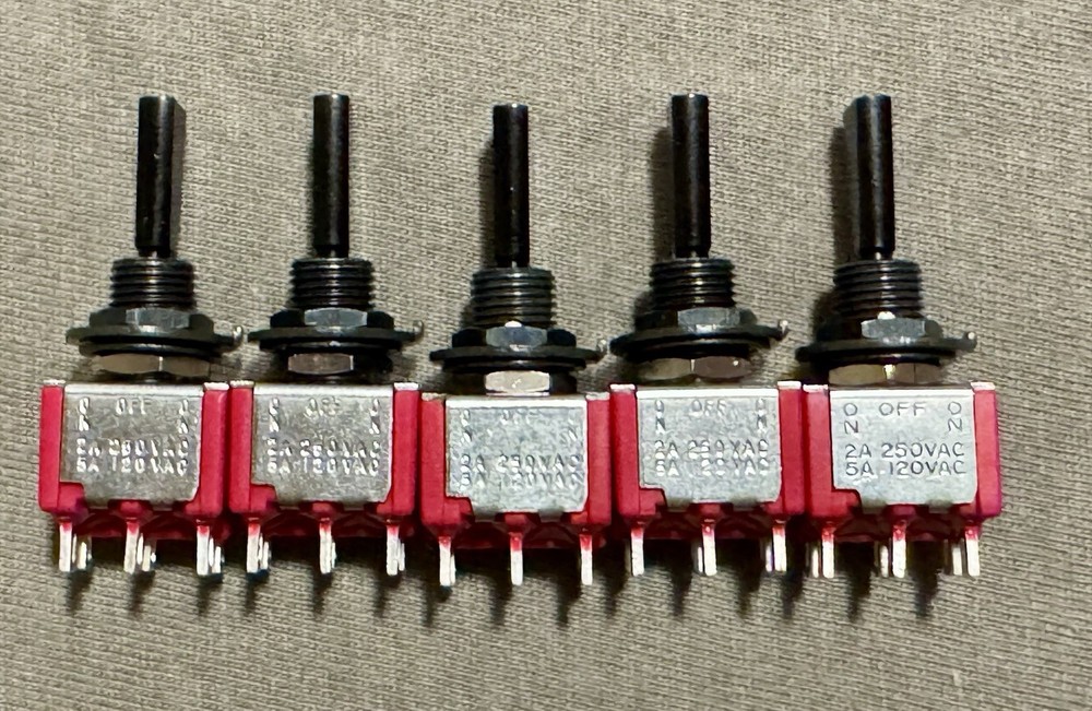 5 - C&K On-Off-On Flat Mini Toggle Switch