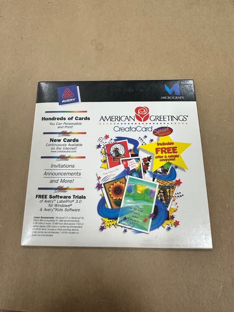 American Greetings CreataCard Special Edition Software Avery Micrografx