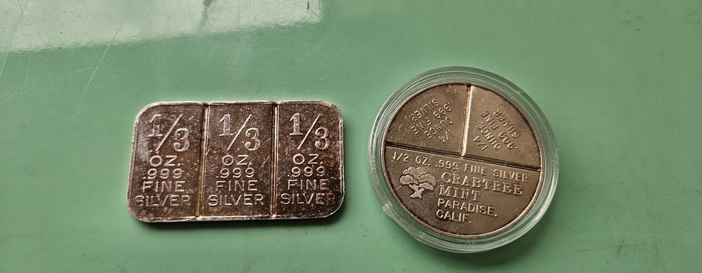 2x Vintage Silver Divisible Coins