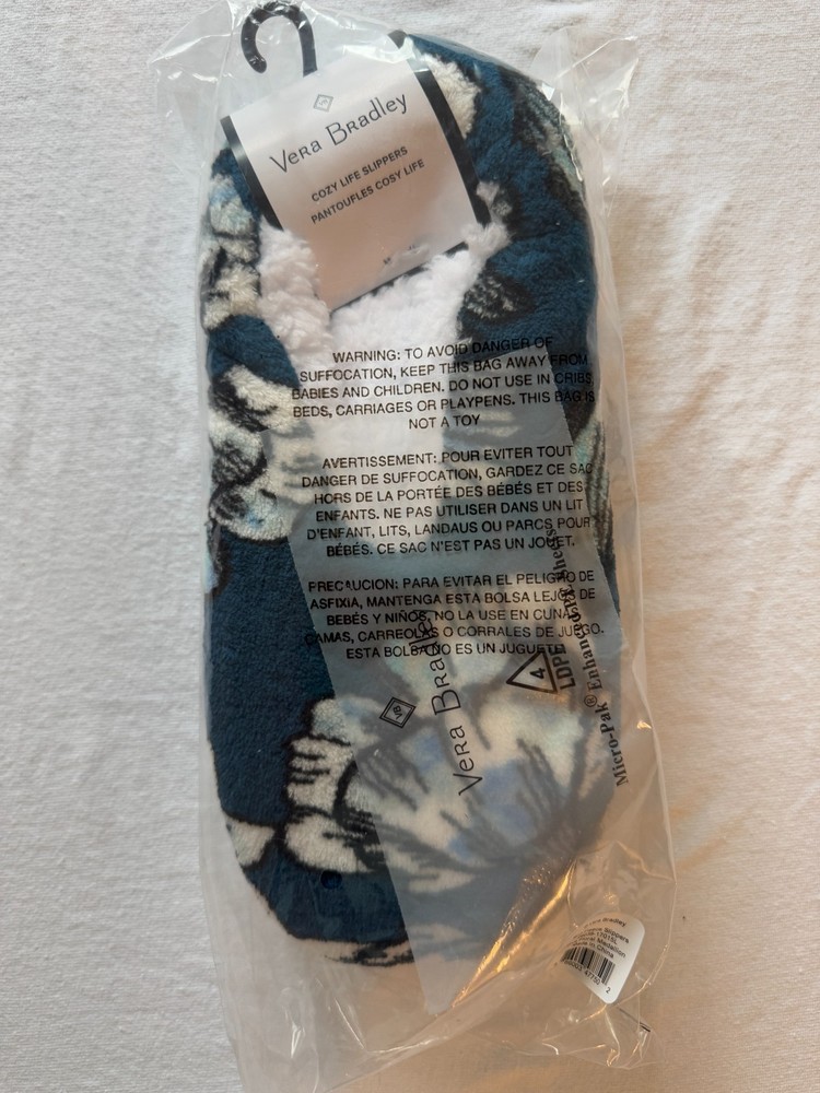 VERA BRADLEY SOFT FLEECE SLIPPERS LARGE NEW & PREOWNED (L)