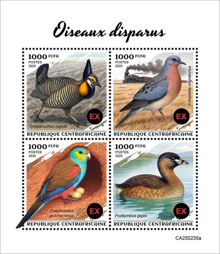 Extinct Birds MNH Stamps 2025 Central African M/S