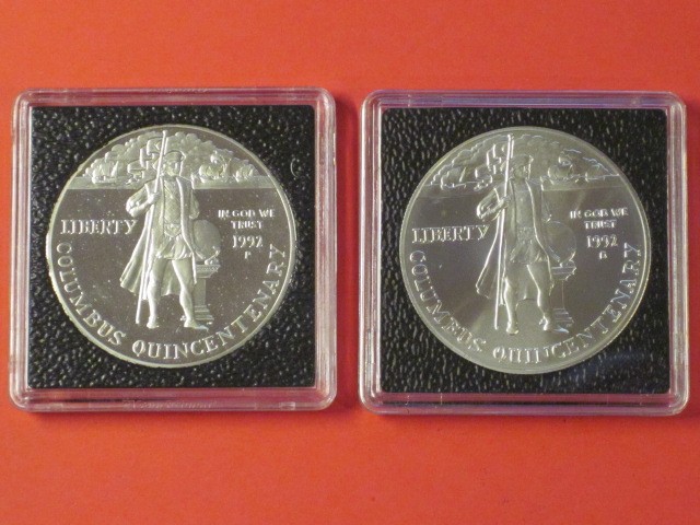 *** 1992 - P & D  Christopher Columbus  Proof & Uncirculated Silver Dollars