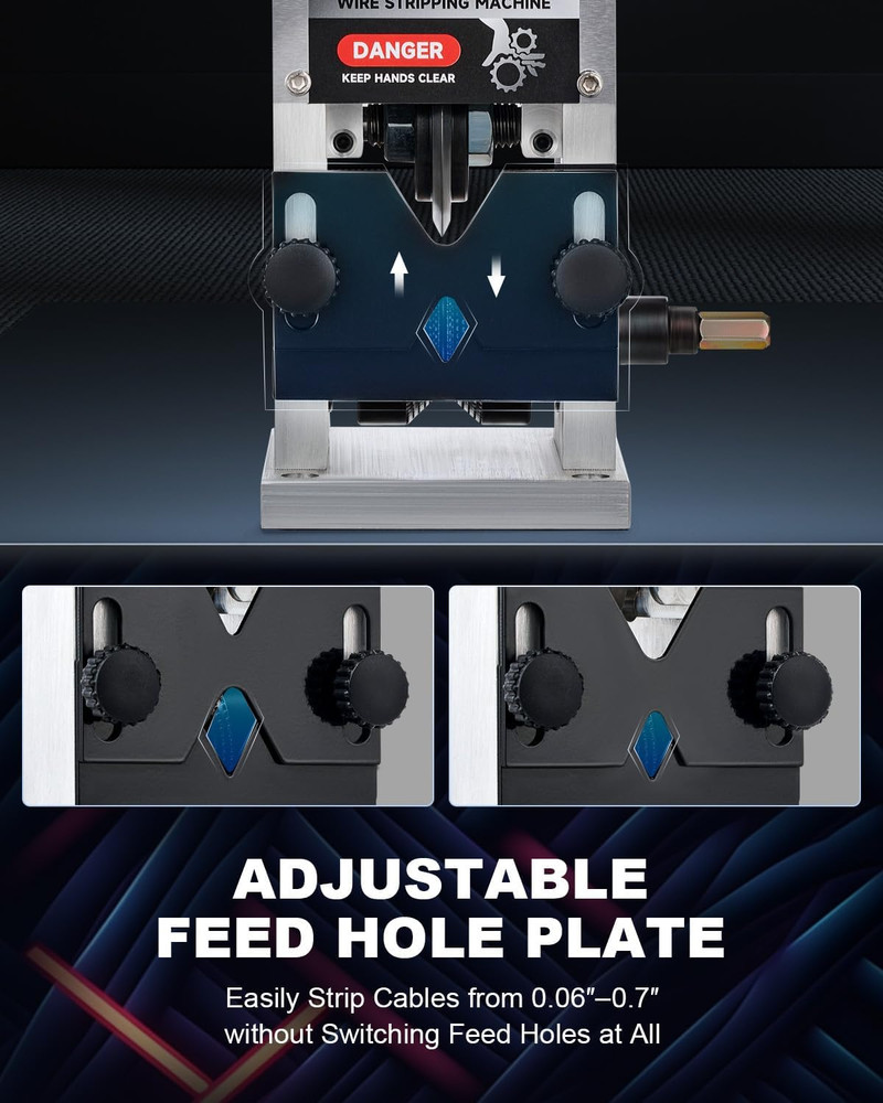 Manual Wire Stripper Machine, 0.06"-1" Wire Stripping Machine, Wire Stripping To