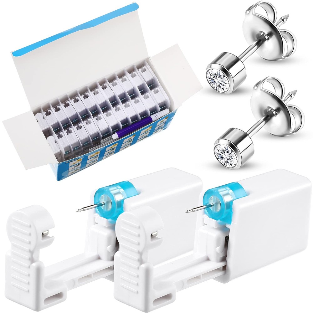 24 Pieces Ear Piercing Tool Disposable Kit Household Ear Piercing Tools Safet...