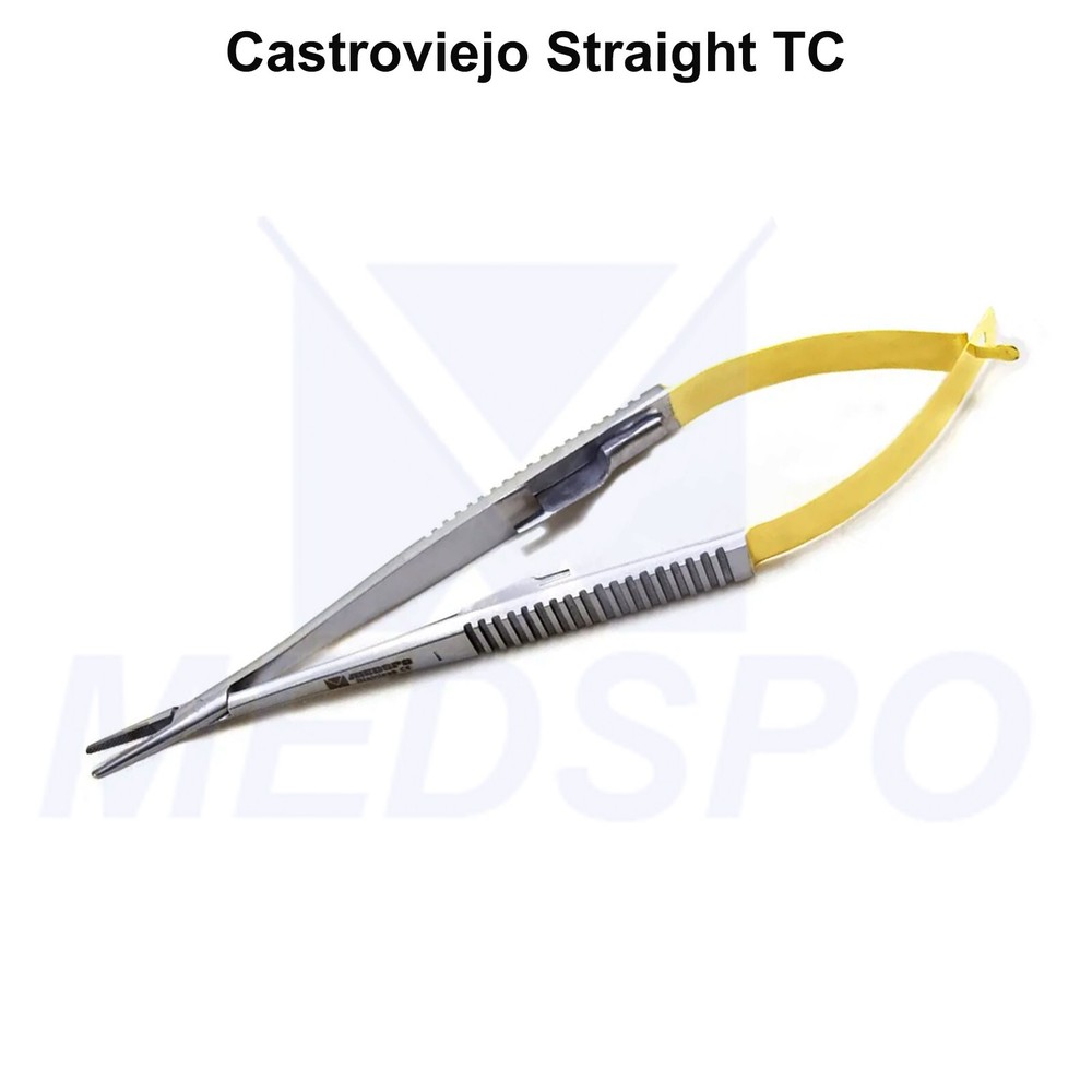 Surgical Castroviejo Needle Holder TC Suture Forceps Dental Microsurgery Tools