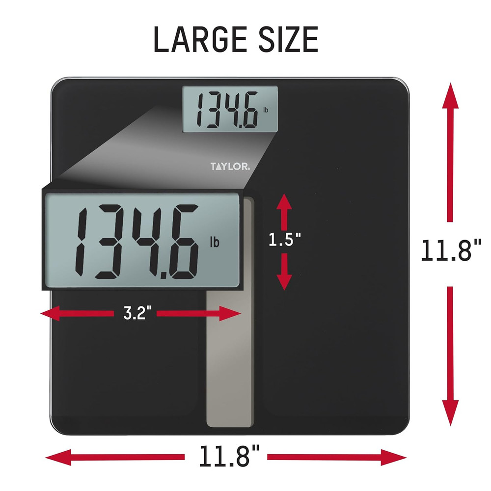 Light Powered Digital Bath Scale, Large and Durable Platform, Light Powered Pane