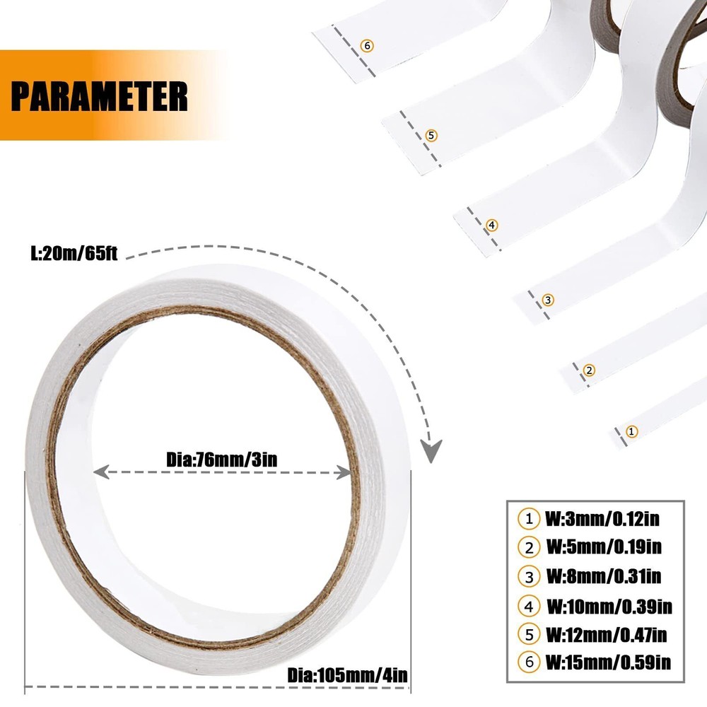 Double Sided Tape Crafts Stationary Basting Permanent Adhesive Tape Select Width